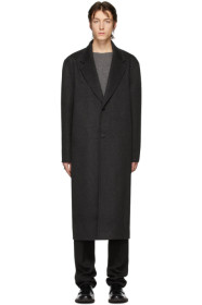 Bottega Veneta - Manteau surdimensionné en laine double gris