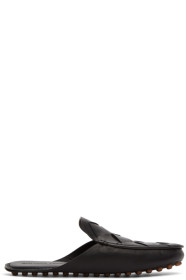 Bottega Veneta - Black Intrecciato Open Back Loafers