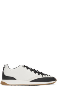 Bottega Veneta - Baskets en cuir et filet blanches