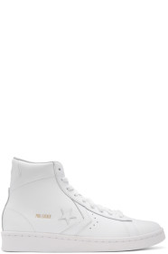 Converse - White Leather Pro Mid Sneakers