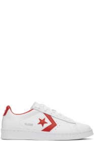 Converse - White & Red Leather Pro OG Sneakers