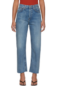 Re/Done - Blue High-Rise Stove Pipe Jeans