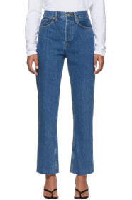 Re/Done - Blue High-Rise Stove Pipe Jeans