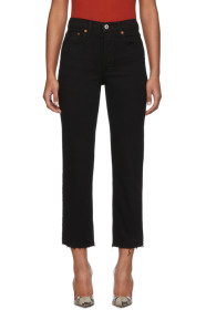 Re/Done - Black High-Rise Stove Pipe Jeans