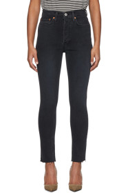 Re/Done - Jean noir High-Rise Ankle Crop
