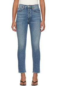 Re/Done - Jean bleu High-Rise Ankle Crop