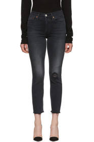 Re/Done - Jean noir High Rise Ankle Crop