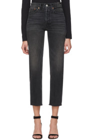 Re/Done - Jean noir High Rise Stove Pipe
