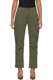 Re/Done - Pantalon cargo en sergé kaki