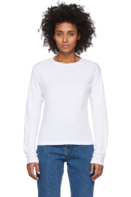 Re/Done - T-shirt à manches longues blanc Heritage