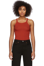 Re/Done - Red Ribbed Tank Top