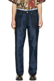Our Legacy - Navy Organza Cut Trousers