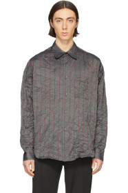 Our Legacy - Grey Crushed Memory Striped Shirt