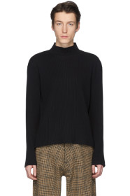 Our Legacy - Black Mock Neck Artistic Long Sleeve Pullover