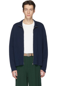 Our Legacy - Navy 70's Shrunken Zip-Up Sweater