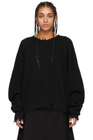 Unravel - Pull surdimensionné noir Chopped