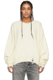 Unravel - Pull surdimensionné blanc cassé Chopped