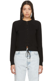 Unravel - Pull molletonné lacé noir