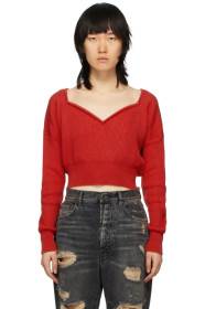 Unravel - Red Cashmere V-Neck Sweater