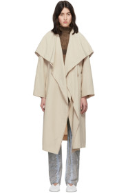 Issey Miyake - Beige Draw Long Sleeve Coat