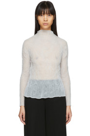 Issey Miyake - Grey Chiffon Twist Blouse