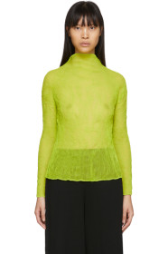 Issey Miyake - Yellow Chiffon Twist Blouse