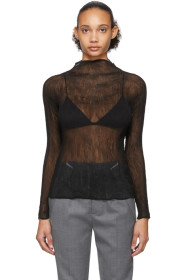 Issey Miyake - Black Long Sleeve Twist Chiffon Blouse