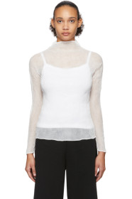 Issey Miyake - White Long Sleeve Twist Chiffon Blouse