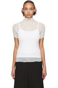 Issey Miyake - White Twist Chiffon Blouse