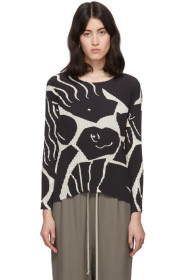Issey Miyake - Black & White Cuddle Pleats Blouse