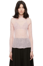 Issey Miyake - Pink Chiffon Twist Blouse