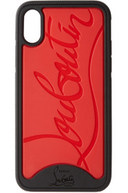 Christian Louboutin - Étui pour iPhone X/XS noir et rouge Loubiphone Sneakers