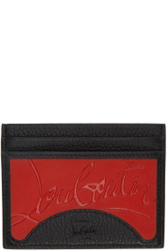 Christian Louboutin - Porte-cartes noir et rouge Kios Sneakers Sole