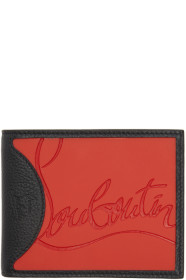 Christian Louboutin - Portefeuille à deux volets noir et rouge Coolcard