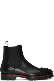 Christian Louboutin - Bottes chelsea noires Melon Spikes