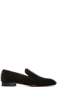 Christian Louboutin - Black Suede Spikes Dandelion Loafers