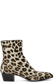 Christian Louboutin - Bottes noires et blanches Pony Jolly