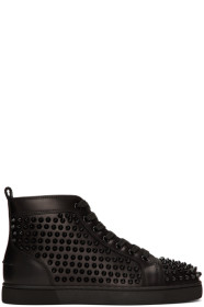 Christian Louboutin - Baskets montantes noires Louis Spikes