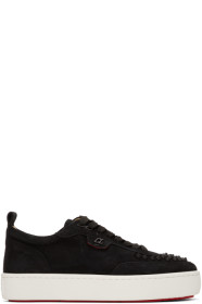 Christian Louboutin - Baskets en suède noires Happyrui