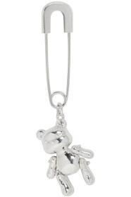 Ambush - SSENSE Exclusive Silver Inflated Teddy Bear Earring