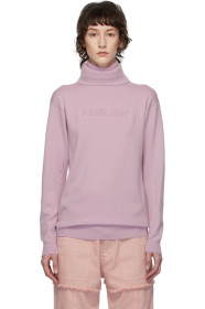 Ambush - Pink Logo Emboss Knit Turtleneck