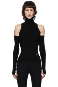 Ambush - Black Knit Off-Shoulder Turtleneck