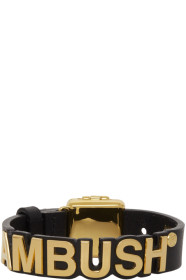 Ambush - Bracelet en cuir à logo doré