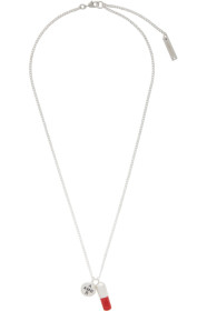 Ambush - Silver & Red Pill Charm Necklace