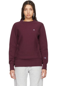 Champion Reverse Weave - Burgundy Logo Sweatshirt