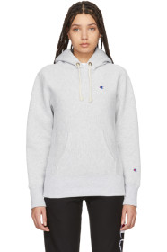 Champion Reverse Weave - 灰色徽标连帽衫