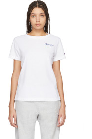 Champion Reverse Weave - 白色 Small Script T 恤