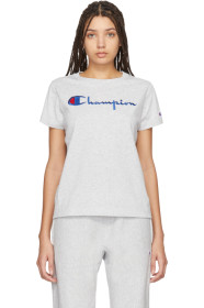 Champion Reverse Weave - Grey Big Script T-Shirt