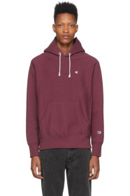 Champion Reverse Weave - Burgundy Logo Hoodie