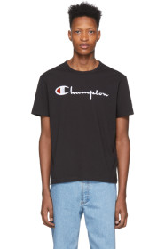 Champion Reverse Weave - Black Big Script Logo T-Shirt